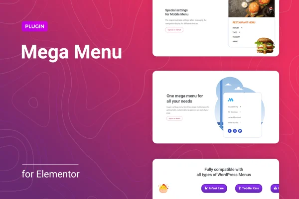 Huger for Elementor mega menu plugin banner