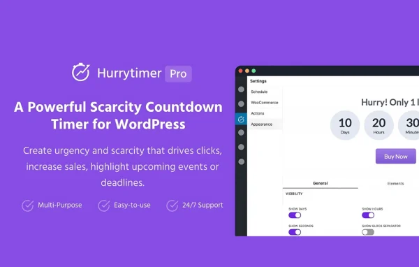 HurryTimer Pro countdown timer plugin banner