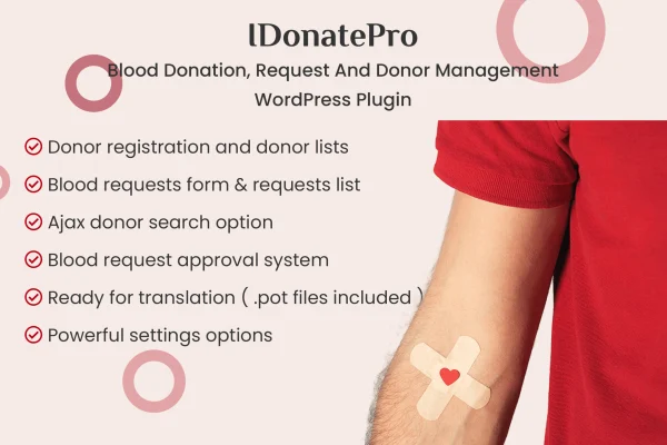 IDonatePro blood donation management plugin banner