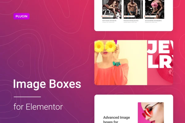 Imager for Elementor plugin banner showing animated image boxes