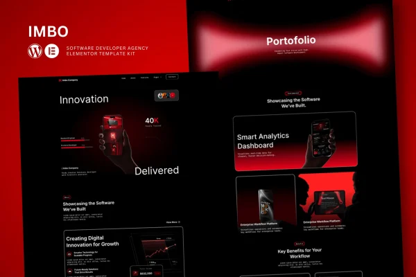 Imbo software development and IT solutions Elementor template kit preview