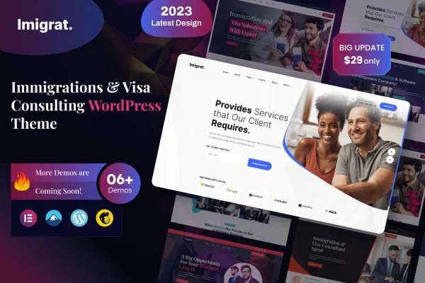 Imigrat immigration and visa consulting WordPress theme preview