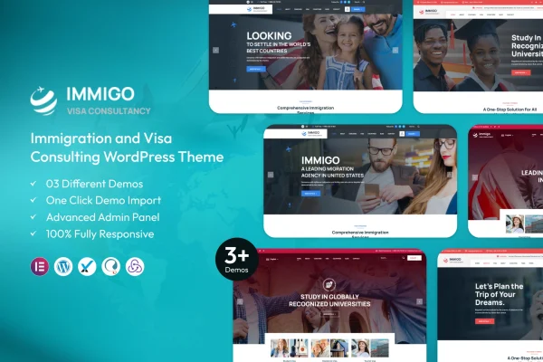 Immigo immigration and visa WordPress theme preview