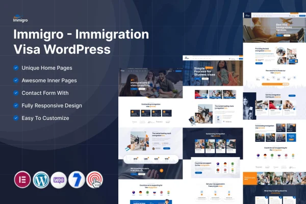 Immigro immigration and visa consultancy WordPress theme preview