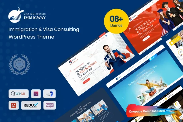 Immigway immigration and visa consulting WordPress theme preview