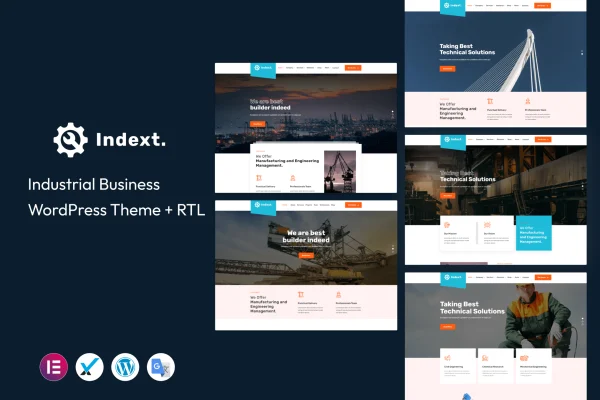 Indext industrial business WordPress theme preview
