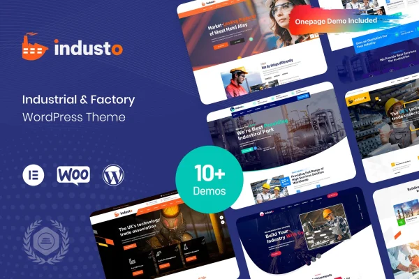 Industo industrial and factory WordPress theme preview