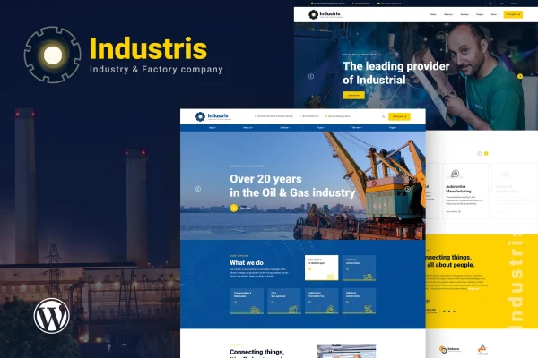 Industris factory and business WordPress theme preview