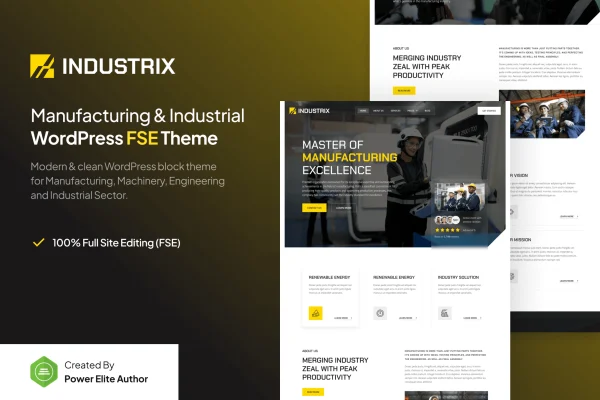Industrix industrial and manufacturing WordPress theme preview