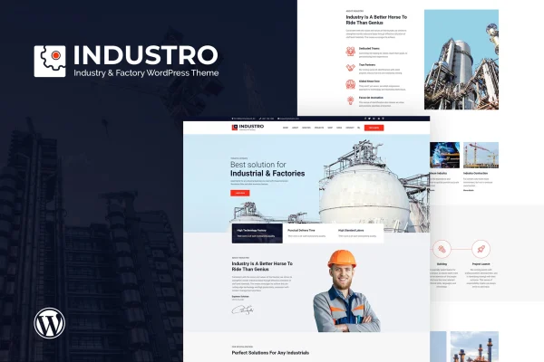 Industro industry and factory WordPress theme preview