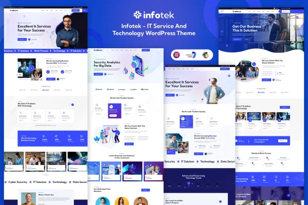 Infotek IT service and technology WordPress theme preview