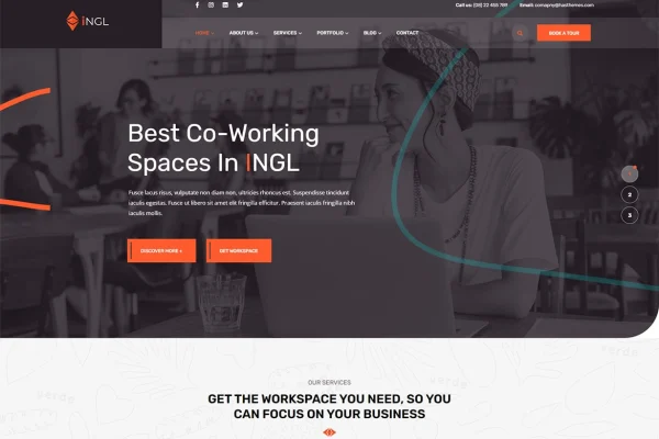 Ingl coworking spaces WordPress theme preview
