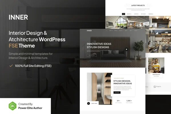 Inner interior design and architecture WordPress theme preview