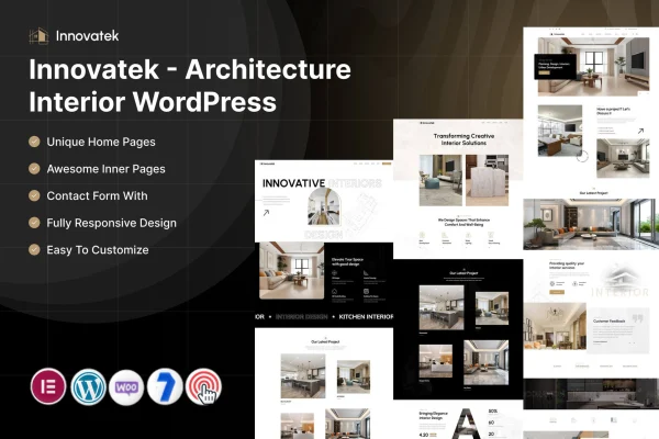Innovatek architecture and interior design WordPress theme preview