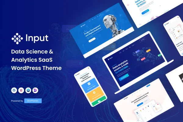 Input data science and SaaS WordPress theme preview