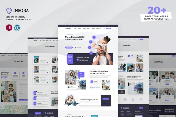 Insora insurance agency Elementor template kit cover image