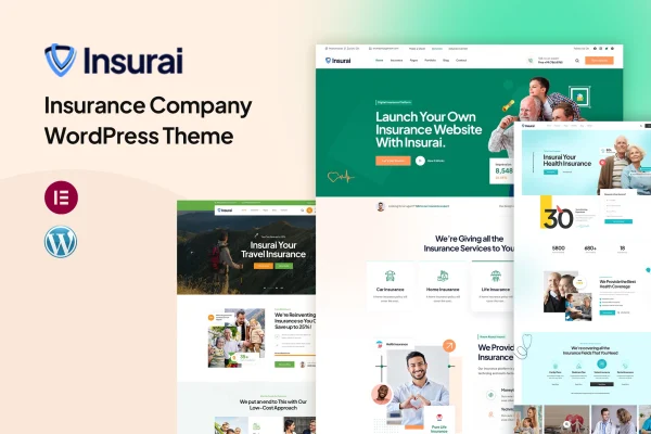 Insurai insurance company WordPress theme preview