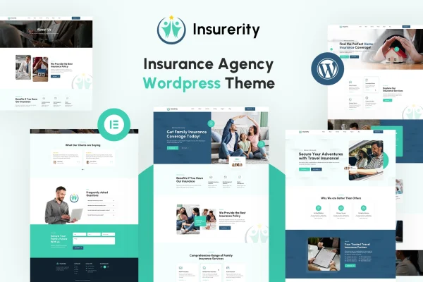 Insurerity insurance agency WordPress theme preview