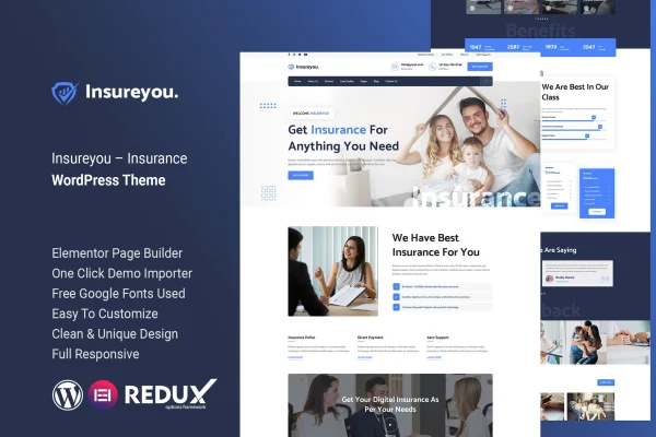 Insureyou insurance WordPress theme preview