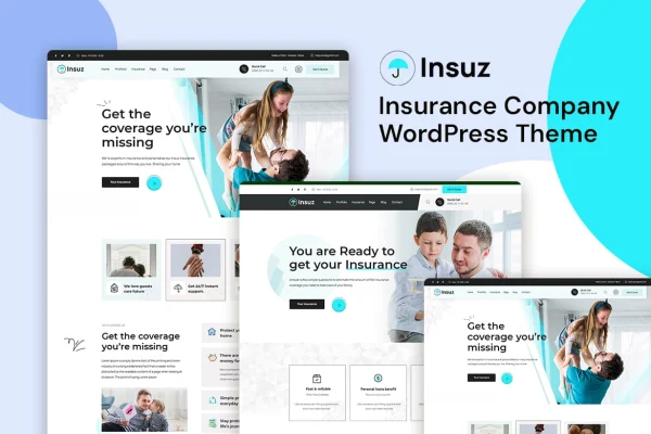 Insuz insurance company WordPress theme preview