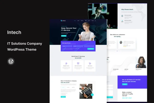 Intech IT solutions company WordPress theme preview
