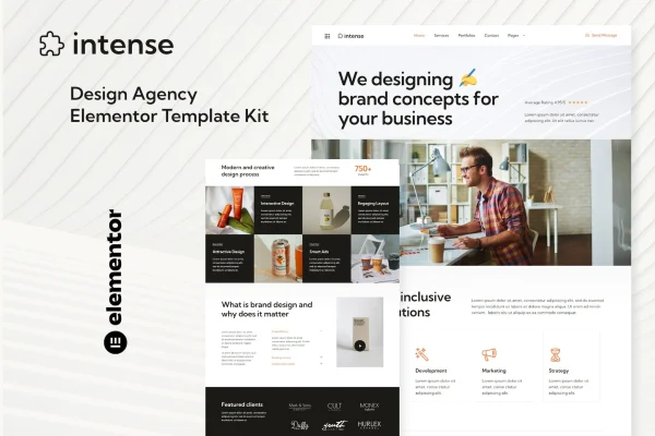 Intense creative digital agency Elementor template kit preview