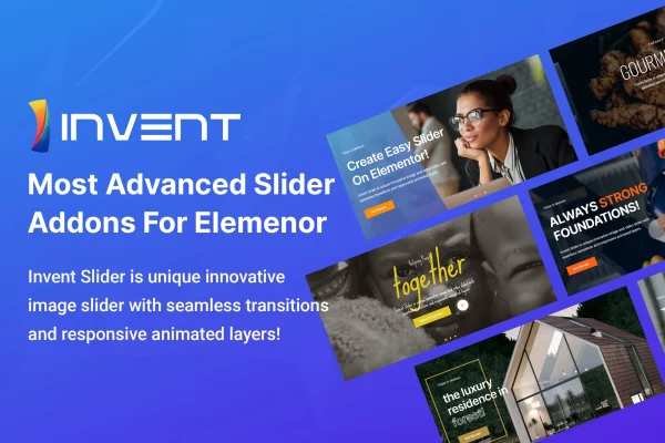 Invent Slider for Elementor plugin banner