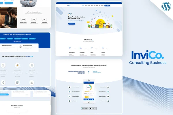 Invico WordPress consulting business theme preview