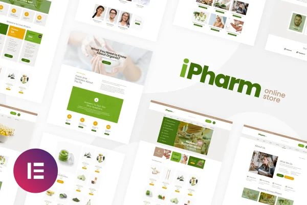 iPharm online pharmacy Elementor template kit preview