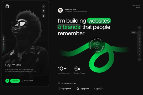 Isak resume and personal portfolio WordPress theme preview