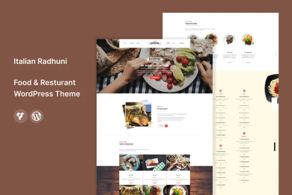 Italian Radhuni food and restaurant WordPress theme preview