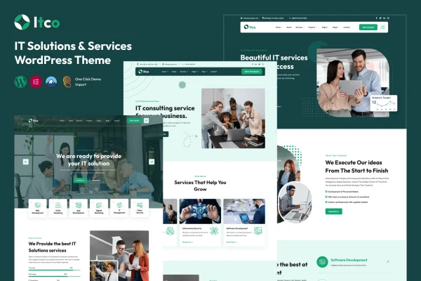 Itco IT solutions and services WordPress theme preview