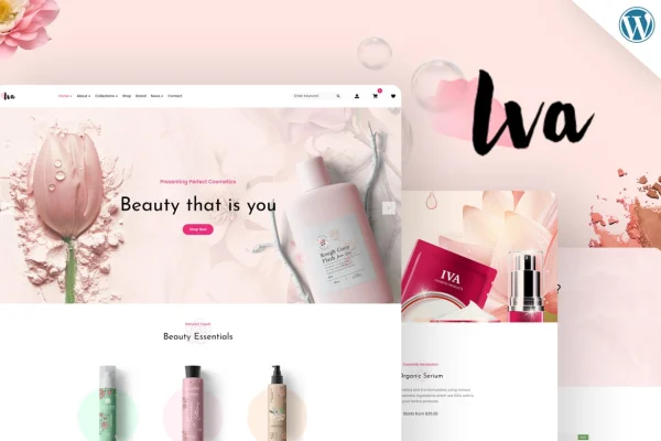 Iva beauty and cosmetics shop WordPress theme preview