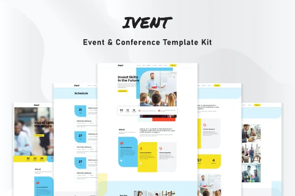 Ivent event and conference Elementor template kit preview