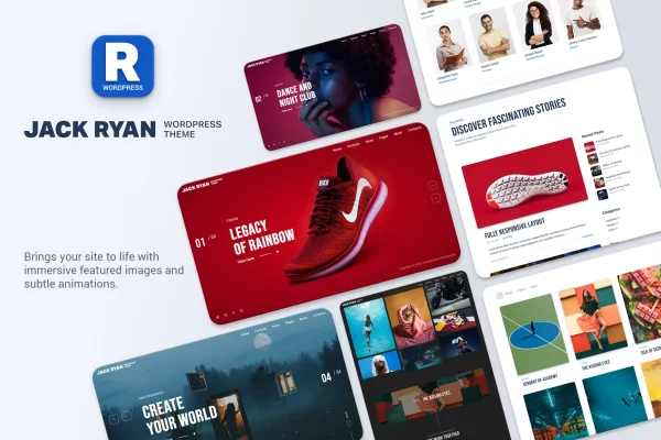 Jack Ryan creative portfolio WordPress theme preview