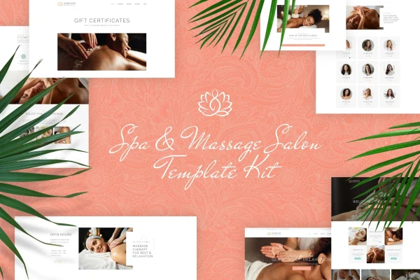 Jacqueline spa and massage salon Elementor template kit preview