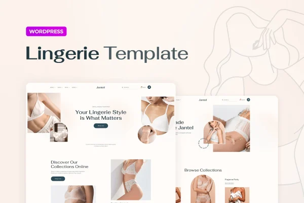 Jantel lingerie and nightwear store Elementor template kit preview