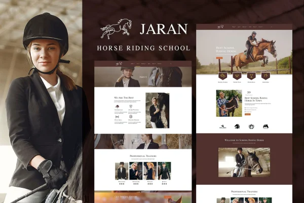 Jaran horse riding school Elementor template kit preview