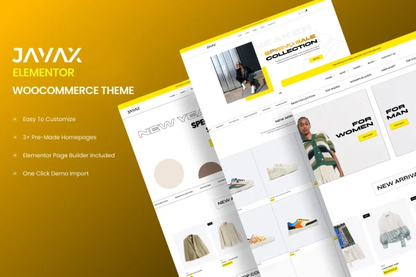 Javax Theme Elementor WooCommerce theme banner