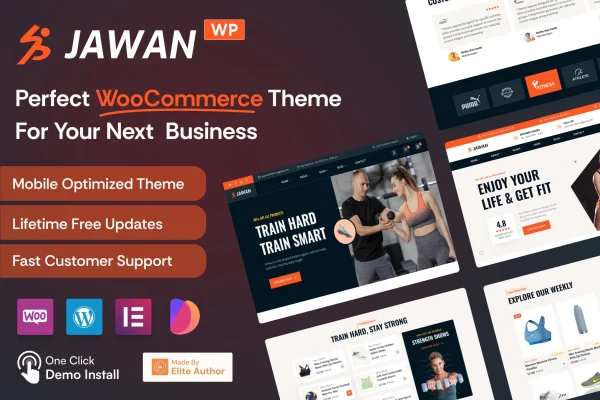 Jawan gym and sports store WooCommerce theme preview