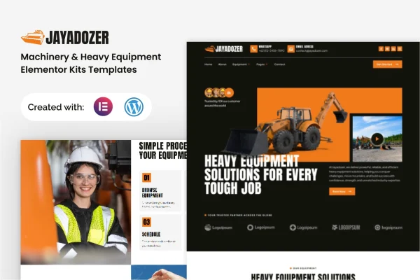 Jayadozer heavy equipment Elementor template kit preview