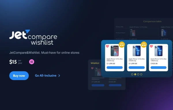 JetCompareWishlist For Elementor plugin banner