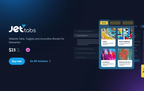 JetTabs for Elementor plugin banner by Crocoblock