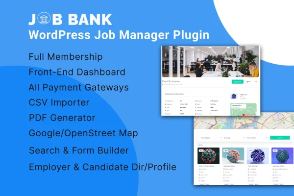 Job Bank WordPress job manager plugin banner