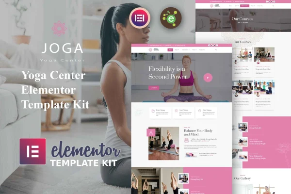 Joga meditation and yoga Elementor template kit cover image