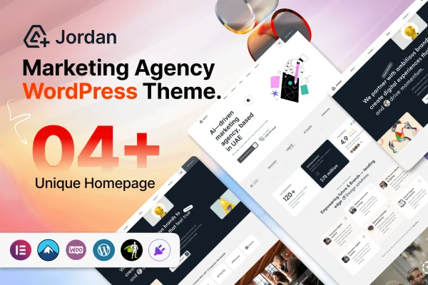 Jordan marketing agency WordPress theme cover image