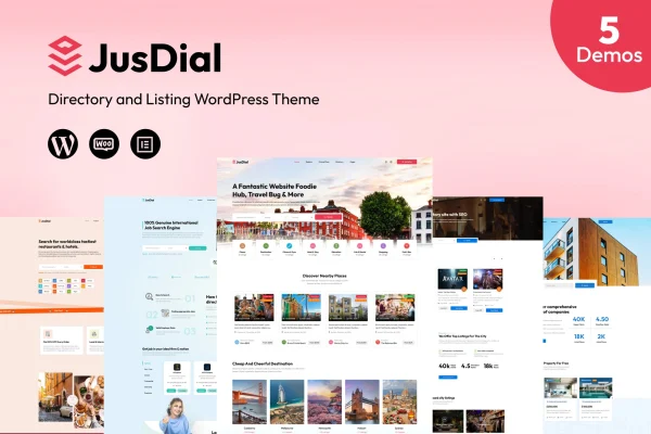 JusDial directory and listing WordPress theme preview