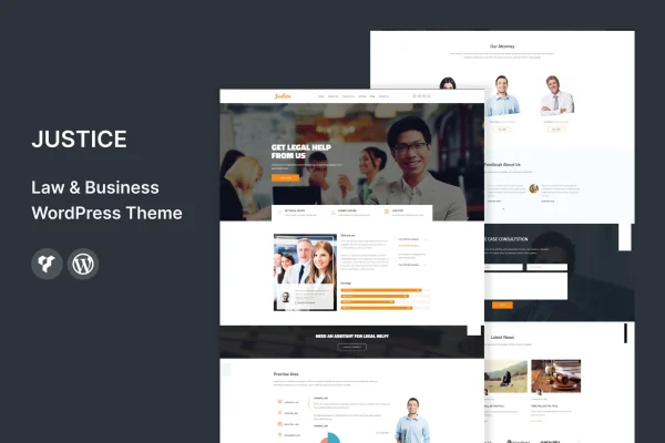 JUSTICE law and business WordPress theme preview