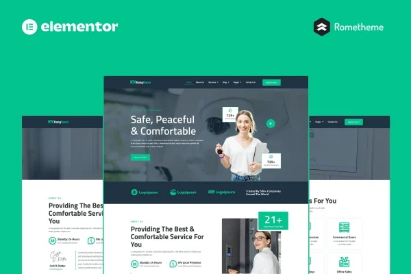 Kangkunci locksmith and security system Elementor template kit preview