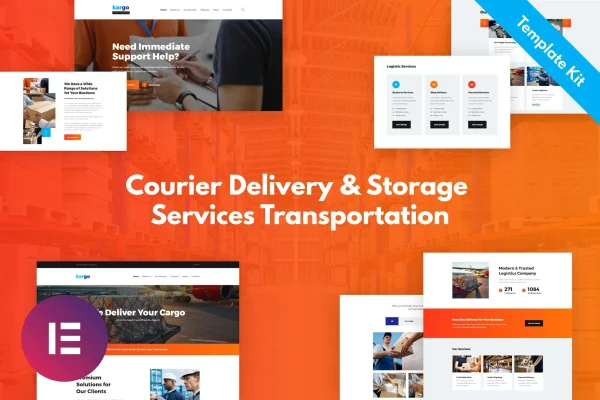 Kargo delivery and storage Elementor template kit preview